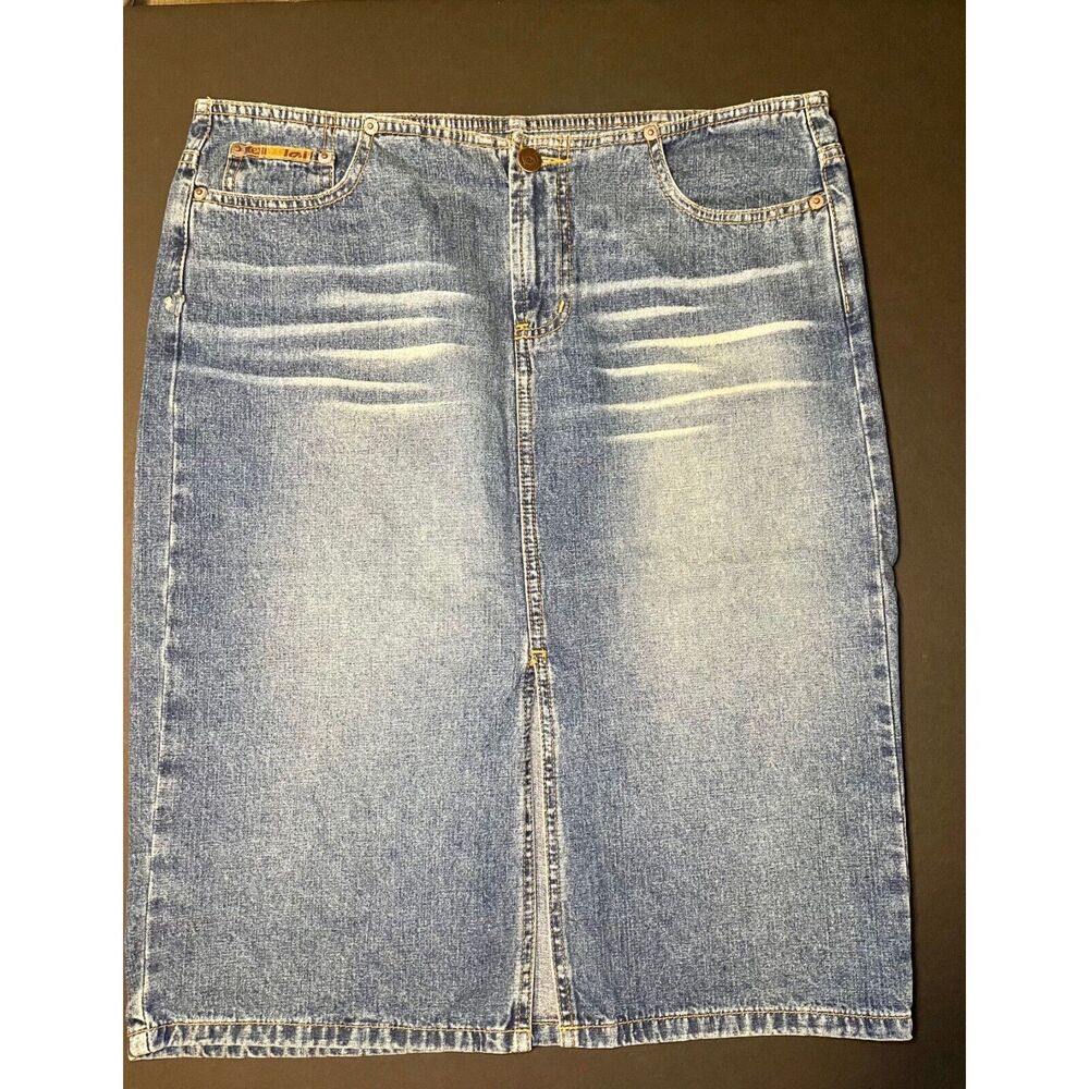 LEI / L.E.I. straight knee length jean skirt - size 11 - vintage 90s!